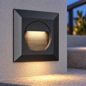 Gea luce ges2110 segnapasso da esterno da incasso quadrato grigio antracite led 3w 3000k ip65