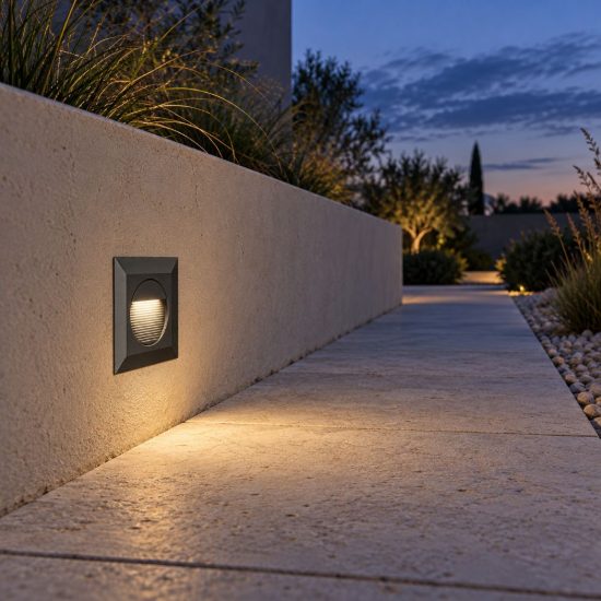 Gea luce ges2110 segnapasso da esterno da incasso quadrato grigio antracite led 3w 4000k ip65