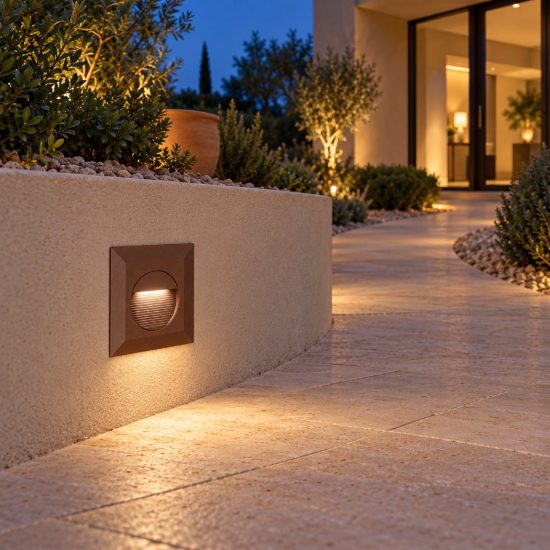 Gea luce ges2110 segnapasso da esterno da incasso quadrato marrone led 3w 4000k ip65