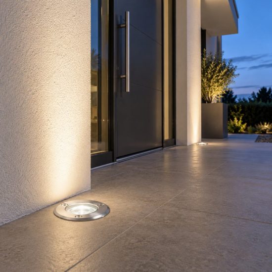 Gea luce ges220c faretto da incasso calpestabile da esterno rotondo acciaio led 1w 3000k ip67