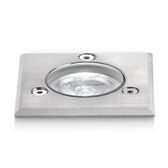 Gea luce ges220c faretto da incasso calpestabile da esterno quadrato acciaio led 1w 3000k ip67