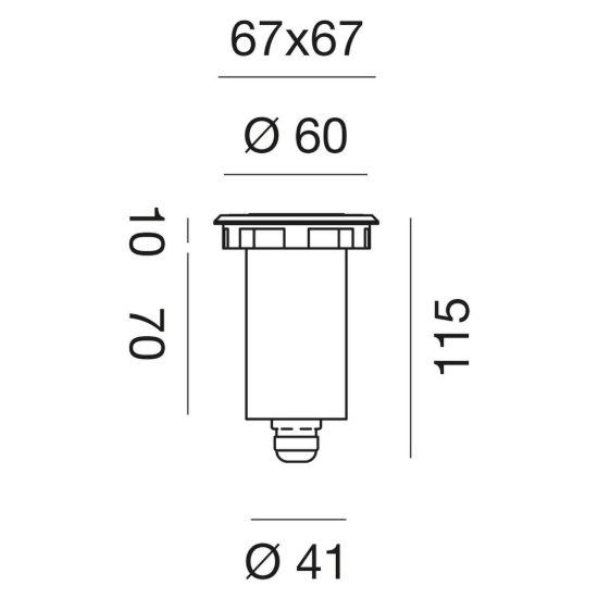 Gea luce ges220c faretto da incasso calpestabile da esterno quadrato acciaio led 1w 3000k ip67