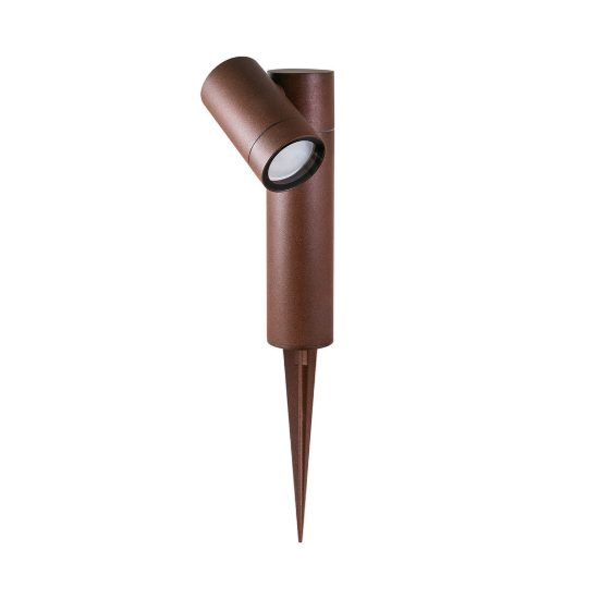 Gea luce ges2220 proiettore da esterno con picchetto a cilindro marrone ip65