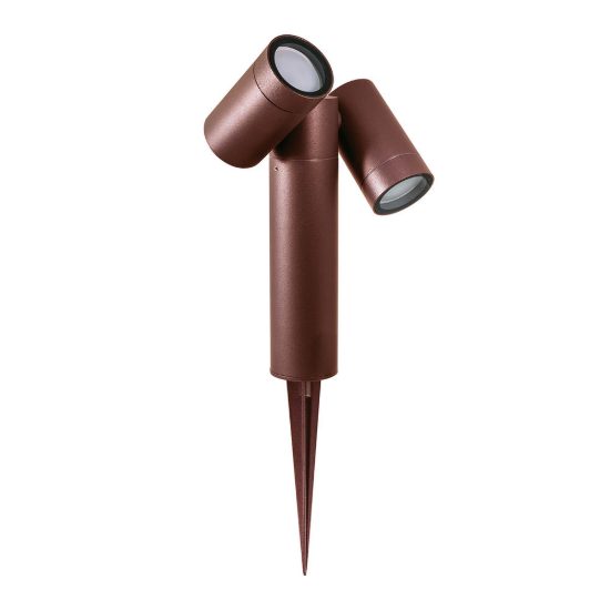 Gea luce ges2220 proiettore da esterno con picchetto a doppia testa marrone ip65