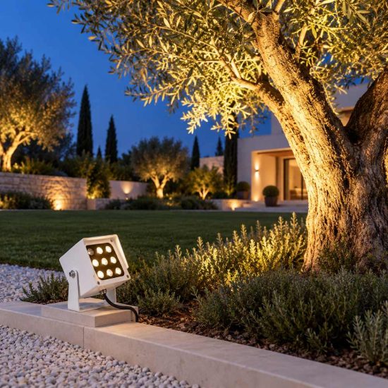 Gea luce ges2230 proiettore da esterno quadrato bianco led 18w cct 3000k 4000k 6500k ip65