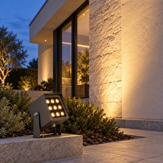 Gea luce ges2230 proiettore da esterno quadrato grigio antracite led 18w cct 3000k 4000k 6500k ip65