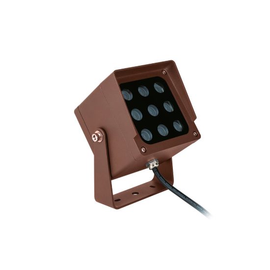 Gea luce ges2230 proiettore da esterno quadrato marrone led 18w cct 3000k 4000k 6500k ip65