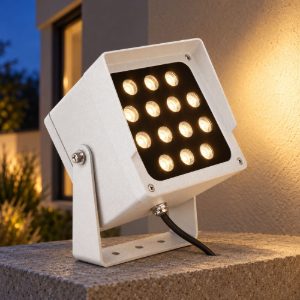 Gea luce ges2230 proiettore da esterno quadrato bianco led 31w cct 3000k 4000k 6500k ip65