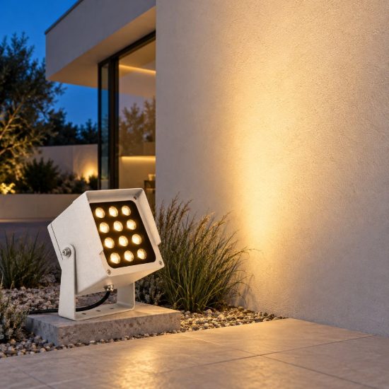 Gea luce ges2230 proiettore da esterno quadrato bianco led 31w cct 3000k 4000k 6500k ip65