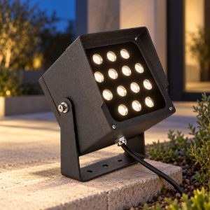 Gea luce ges2230 proiettore da esterno quadrato grigio antracite led 31w cct 3000k 4000k 6500k ip65