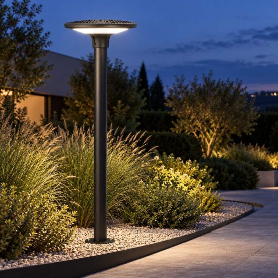 Gea luce ges2250 testapalo da giardino rotondo nero led 80w 3000k ip65