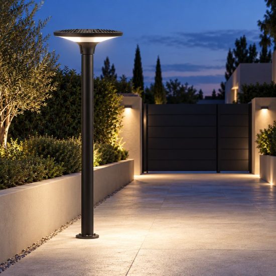 Gea luce ges2250 testapalo da giardino rotondo nero led 80w 4000k ip65