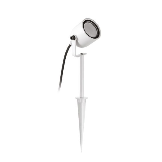 Gea luce ges2280 proiettore piccolo da esterno con picchetto a cilindro bianco ip65