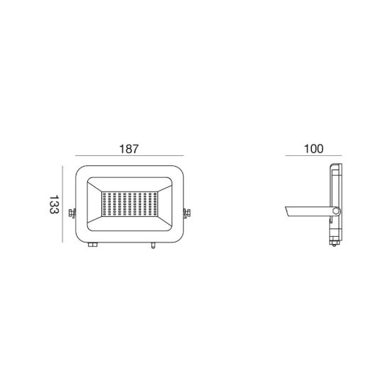 Gea luce ges2340 proiettore da esterno rettangolare nero led 50w cct 3000k 4000k 6500k ip65