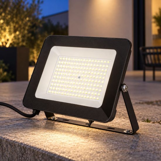 Gea luce ges2340 proiettore da esterno rettangolare nero led 100w cct 3000k 4000k 6500k ip65