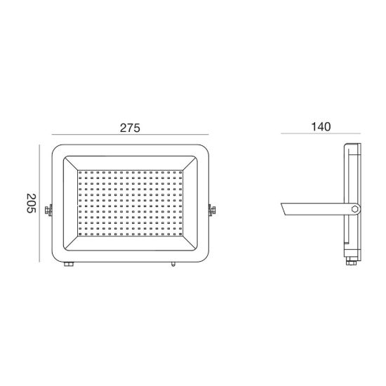 Gea luce ges2340 proiettore da esterno rettangolare nero led 100w cct 3000k 4000k 6500k ip65