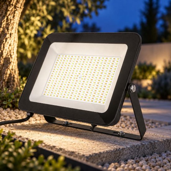 Gea luce ges2340 proiettore da esterno rettangolare nero led 150w cct 3000k 4000k 6500k ip65