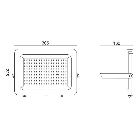 Gea luce ges2340 proiettore da esterno rettangolare nero led 150w cct 3000k 4000k 6500k ip65
