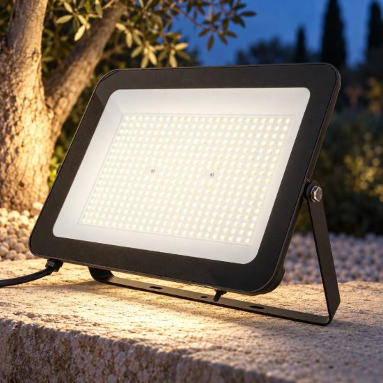 Gea luce ges2340 proiettore da esterno rettangolare nero led 200w cct 3000k 4000k 6500k ip65