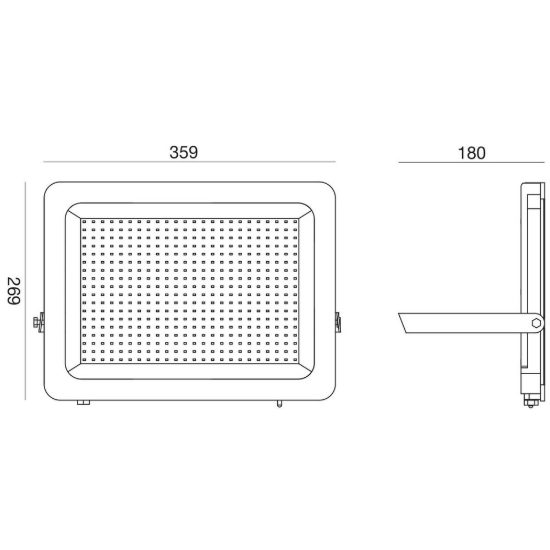 Gea luce ges2340 proiettore da esterno rettangolare nero led 200w cct 3000k 4000k 6500k ip65