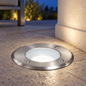 Gea luce ges260 faretto da incasso calpestabile da esterno rotondo acciaio ip67