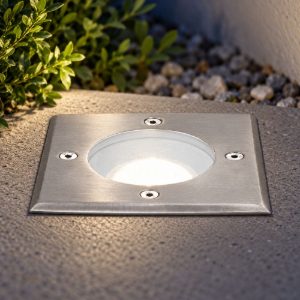 Gea luce ges271 faretto da incasso calpestabile da esterno quadrato acciaio ip67