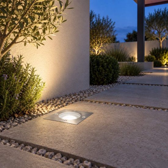 Gea luce ges271 faretto da incasso calpestabile da esterno quadrato acciaio ip67