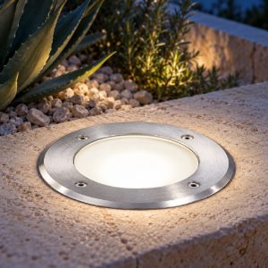 Gea luce ges272 faretto da incasso calpestabile da esterno orientabile rotondo acciaio ip67