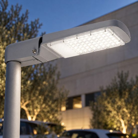 Gea luce ges580 armatura stradale da esterno grigia led 50w 4000k ip65