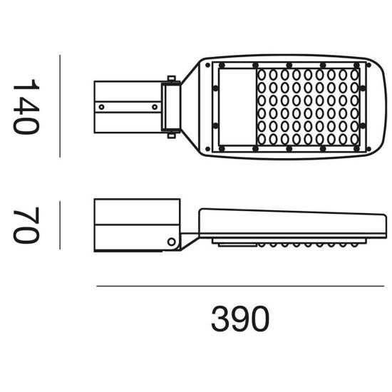 Gea luce ges580 armatura stradale da esterno grigia led 50w 4000k ip65