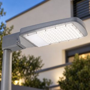 Gea luce ges580 armatura stradale da esterno grigia led 100w 4000k ip65