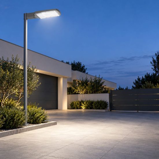Gea luce ges580 armatura stradale da esterno grigia led 100w 4000k ip65
