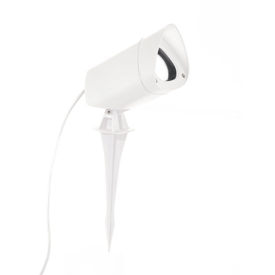 Gea luce ges740 proiettore da esterno con picchetto a cilindro con visiera bianco ip65