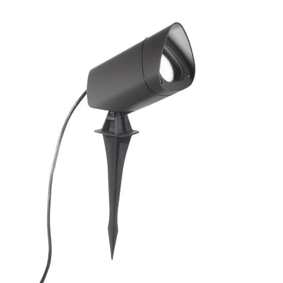 Gea luce ges740 proiettore da esterno con picchetto a cilindro con visiera grigio antracite ip65