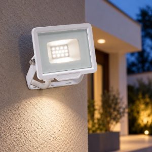 Gea luce ratri proiettore da esterno rettangolare bianco led 10w 3000k ip65