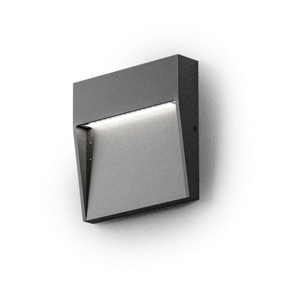 Gea luce sol segnapasso da esterno quadrato grigio antracite led 3w 3000k ip65