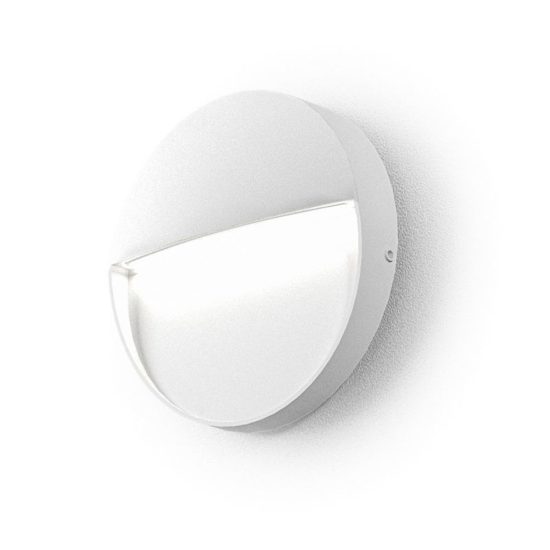Gea luce ges983 segnapasso da esterno a parete rotondo bianco led 3w 4000k ip65