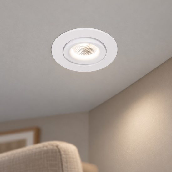 Gea luce gfa1040c faretto da incasso per cartongesso led 8w 3000k rotondo bianco satinato