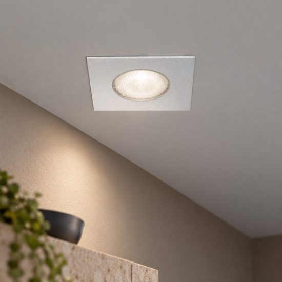 Gea luce gfa1090c faretto da incasso per cartongesso per cucina led 3w 3000k moderno quadrato bianco