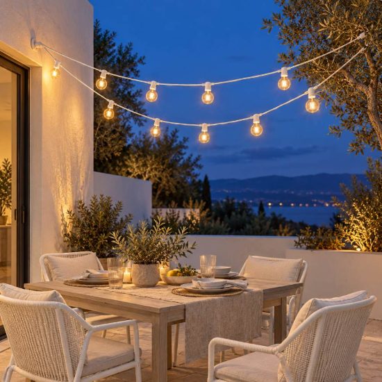Gea luce gfib03 catena luminosa da esterno piccola 10 luci bianca ip44