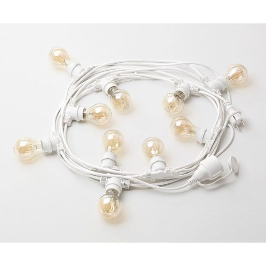 Gea luce gfib03 catena luminosa da esterno piccola 10 luci bianca ip44