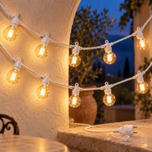 Gea luce gfib03 catena luminosa da esterno grande 10 luci bianca ip44