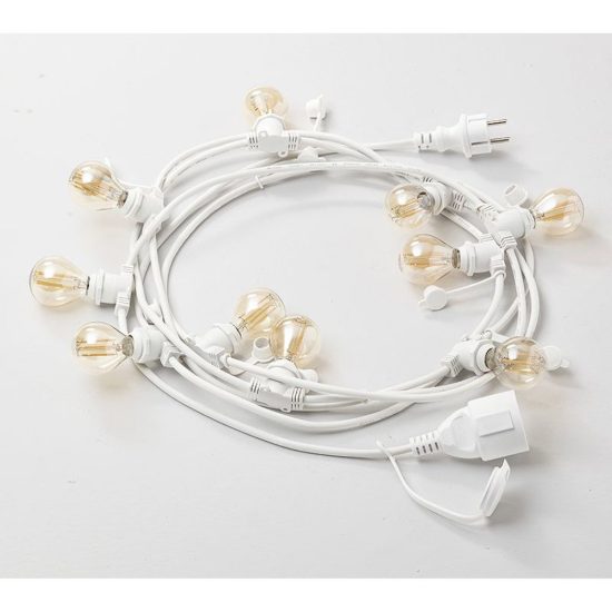 Gea luce gfib03 catena luminosa da esterno grande 10 luci bianca ip44