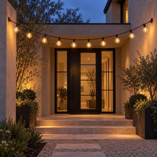 Gea luce gfib03 catena luminosa da esterno piccola 10 luci nera ip44