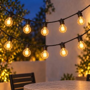 Gea luce gfib03 catena luminosa da esterno grande 10 luci nera ip44