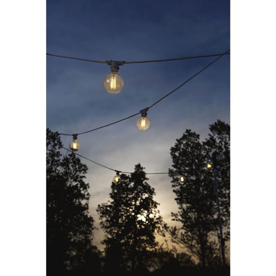 Gea luce gfib03 catena luminosa da esterno grande 10 luci nera ip44