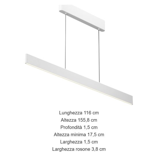 Lampadario per cucina led cct 2700k 6000k dimmerabile  bianco maytoni euphoria