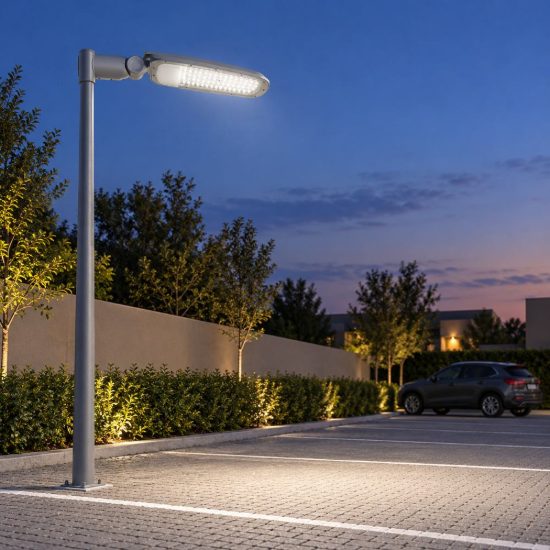 Gea luce ges2350 armatura stradale da esterno grigia led 100w 4000k ip65
