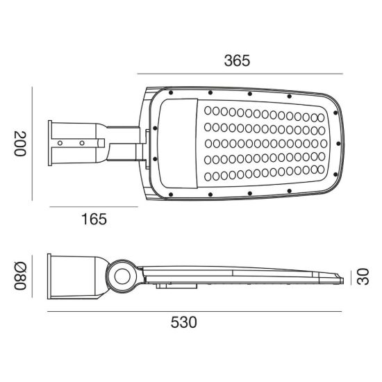 Gea luce ges2350 armatura stradale da esterno grigia led 100w 4000k ip65
