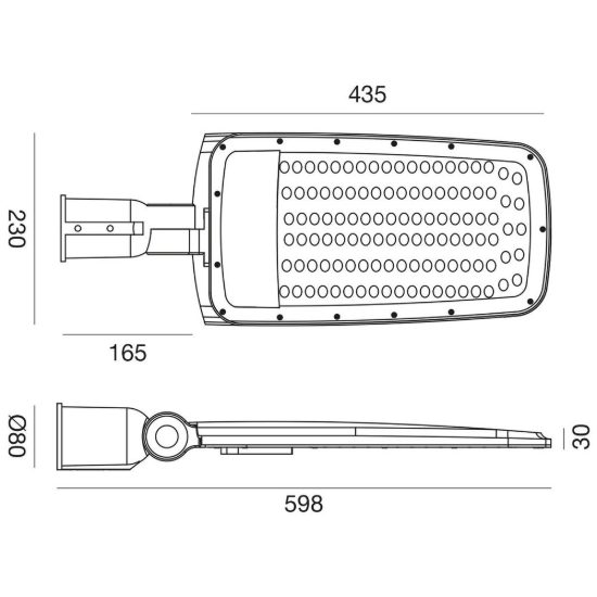 Gea luce ges2350 armatura stradale da esterno grigia led 150w 4000k ip65